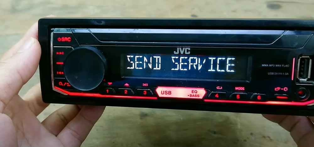 jvc car stereo protecting send service error