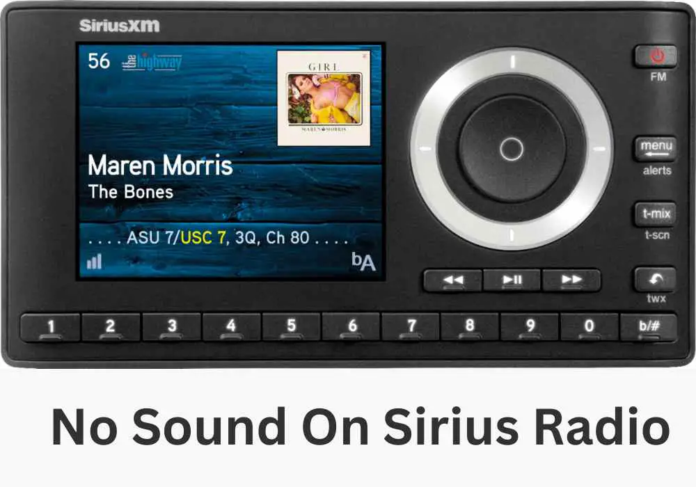no sound on sirius radio